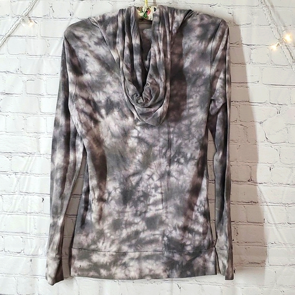 2012 Victoria's Secret PINK Gray & White Tie-Dye Full Zip Hoodie Womens Size XS - Picture 10 of 17